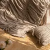 Set di biancheria da letto Coperchio piumino a pizzico con cerniera 4pcscotton morbida agricola principessa ragazze 1.5/1.6/1.8m set da letto set foglio coloccia