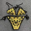 2024 Gold Design Bikiny Swimwear para mulheres Sexy Bathingwear Summer Duas peças Sexy Lady Swimsuit 240329 240329