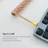 Mice Coiled Cable Mechanical Keyboard Cable Coiled Spring Wire Spiral Plugin Aviator Cables Typec to Usb Connector Aviation Cable