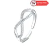 Anelli a grappolo autentico 925 sterling argento illimitato donne squisite spinello amante impilabile anello regalo di compleanno del matrimonio gioielli