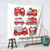 Takestries FireTruck Bombeiro Veículo Ambulância Decoração de parede Tapestry com ganchos Office Presente Perfeito tecido macio delicado