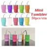 USA HOT SALE 2oz 3oz Mini Tumbler Sublimation Shot Glass med lock och halm