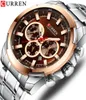 Stainless Steel Men039s Watch CURREN New Sports Watch Chronograph and Luminous pointers Wristwatch Fashion Mens Dress Watches7859319