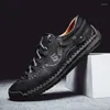 Casual Shoes Men skórzany na świeżym powietrzu Wygodne wysokiej jakości modne miękkie homme klasyczne kostki bez poślizgu Moccasin Trend