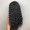 Кудрявая синтетическая повязка на натуральные черные длинные женщины глубоководная волна богемных волос для женщин подделка 240327