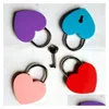 Door Locks Creative Alloy Heart Shape Keys Padlock Mini Archaize Concentric Vintage Old Antique With Drop Delivery Home Garden Buildin Dhfnv
