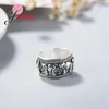 Cluster Rings Korean 925 Sterling Silver Elephant for Women Lady Female Wedding överdriven öppen antik finger grossist