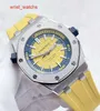 AP Racing Wrist Watch Royal Oak Offshore Series 15710st Precision Steel Lemon Yellow Limited Edition Herr Fashion Leisure Business Sports Diving Mechanical Watch