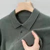 Camisa de suéteres masculinos Sweater de outono de lapela Blusa de roupas de roupas de roupa de lapela coreana Polo de malha de malha de malha