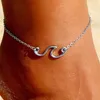 Anklets Roxi S925 Sterling Silver Summer Beach Ankle Chain Sexy Jewelry Tobilleras Mujer WaveDesign for Women 925