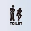 WC Toilet Entrance Sign Door Stickers for Public Place Home Decoration Creative Pattern Wall Decals Diy Funny Vinyl Mural Art