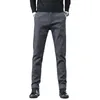 2024 Spring en herfst nieuwe elastische casual broek heren taille business Losse rechte been eenvoudige trendy