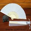 Figurki dekoracyjne 25pcs spersonalizowane wygrawerowane jedwabne ręce wentylator ślubny Fold Fan Vintage Fan spersonalizowany przychylność