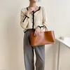Väska vintage kvinnor avslappnade tygväskor damer stor kapacitet handväska ren färg retro shopping ml53