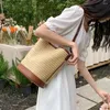 Bolsas de noite de verão feminino feminino saco de ombro rattan boho bucket causal damas bolsas de marca feminina bolsa de compras embreagem 2024