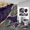 Shower Curtains Green Gold Marble Curtain Set Bath Mat Carpet Luxurious Abstract Decorative Bathroom