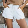 Women's Jeans High Waist Shorts For Woman Slim Hole Trousers With Pocket Summer Casual Drawstring Ripped Ladies Pants Ropa De Mujer