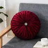 2024 7 coussin de siège rond de style pastoral Pumpkin / coussin arrière ou comme oreiller de canapé Tissu en velours 35x35cm 9 Couleurs pour oreiller de canapé en velours