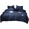 Sängkläder sätter 4st rutiga set lyxig högkvalitativ täcke täcker sängkläder kuddväskor platt ark för pojkar