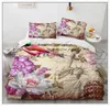 Bedding Sets 2/3 Pcs Custom Set Fashion Bird Flower Paris London City Printed Duvet Cover Girls Luxury Bedclothes Pillowcase De Home