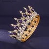 Wedding Hair Jewelry Crystals Bridal Headpiece Vintage Royal Queen King Tiaras and Crowns Mężczyźni/Kobiety konkurs Prom Diandem Ozdoby Akcesoria L240402