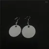 Pendientes colgantes sublimation aluminio en blanco redondo blanco 30pair/lote