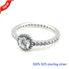 Rings de cluster Classic Elegance Silver com CZ 925 Sterling Jewelry Diy Wholesale 09R057