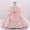 Girl Dresses Pink Lolita Party Prom Gown For Baby Girls Kids Big Bow 1st Birthday Princess Dress Toddler Floral Christmas Pageant Ball