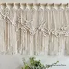 Tapestries vintage valance macrame bladeren muur hangen voor raam boho gordijn hoofdeinde decor - zonder staaf