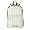 Plecak zielony gingham kobieta plecaki chłopcy dziewczęta BookBag Waterproof Waterproof School Torby Portability Laptop Procka
