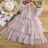 Robes de fille Robe pour enfants pour filles princesse meesh gâteau sequin tutu tutu robe de bal enfants d'été chauffe