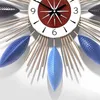 Wandklokken Designer Metal Clock Iron Chic Unieke Koreaanse ronde Watch Gratis verzendkeuken Orologi Da Parete Living Room Decoratie