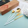 Set di posate d'oro Spoons Golden Forks Forks coltelli da posate set di coltello in acciaio senza cucchiaio caffè set di stoviglie specchio