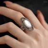 Clusterringe Ventfille 925 Sterling Silve Shell Grass Ring für Frauen Textur Retro Grace aushlocken Schmuck Geburtstag Geschenk Tropfen