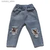 Trousers Kids Pants 2023 Autumn New Korean Version New GirlS Japanese Sty Three-Dimensional Cut Casual Straight-g Jeans L46