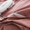 Ensemble de literie Lotus Pink Princess Style lavé Coton Four Set Ins Ins Summer Sheets Couper à trois pièces Girls '4
