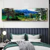 Landschaft Lake Forest Stone Mountain Landschaft Natur Leinwand Malplakate und Drucke für Wohnzimmer Wanddekoration kein Rahmen