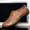 Casual Shoes Breattable Mesh Men's Large Handmade Leather Fashion Trend 2024