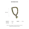 Strand Green Color Natural Stone Bracelet Bamboo Shaped Beads Bangles For Women Gourd Pendant Lucky Jewelry