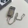MM6Margiela Telefon Kılıfı Tasarımcısı Phonecase Kılıfları İPhone 15 için Deri Şok geçirmez Kapak Kabuğu14 Pro Max 13 12 11 Zincir Plus Kart Paketi Moda Kapağı