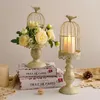 Candle Holders Vintage Decor Aristocratic Style Bird Cage Classical Candlestick Metal Crafts Living Room Table Ornaments Luxury Holder