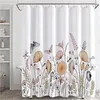 Shower Curtains Modern Green Eucalyptus Watercolor Plant Leaves With Floral Bathroom Decor Waterproof Fabric Curtain Set Hooks