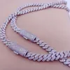 Colliers de diamant Moisanite de 10 mm haut de gamme S925 Silver Cuban Link Chain Chain pour femmes Pass Tester avec certificat