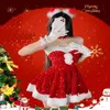 Sexy Santa Claus Cosplay Lingerie Christmas Series Uniform Sets Merry Xmas Dress Sequins Adult Women Sexy Dress 240401