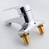 Bathroom Sink Faucets Copper Double Hole Installation Wash Basin Faucet And Cold Water Mixer Single Handle Tap