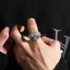 18K Owl Pierścień Hip Hop spersonalizowany miedziany cyrkonowy pierścień zwierzęcy