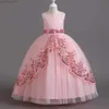 Vestidos de menina egant flor flor de noiva vestido de noiva de dama de honra vestidos longos 4-10 y Crianças de garotas Roupes Princesa Vestidos de renda para adolescentes L240402