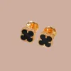 Mini Clover Designer Earings White Black Red Designer Earring Frivole Plated Gold Silver Oorbellen Classical Simple Luxury örhängen Designer för kvinnor ZL204