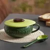 Tasses mignonnes tasse avocat petit-déjeuner avoine