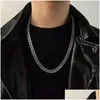 Chokers lyxdesigner Hip Hop Halsband smycken Heart Womens Mens Halsband Sier Gold Cuban Link Chain Women Titanium rostfritt stål Otgjd